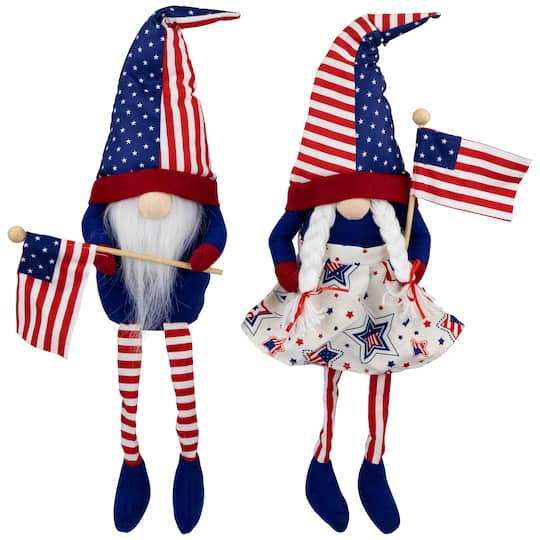 21" Stars & Stripes Patriotic Gnome Set